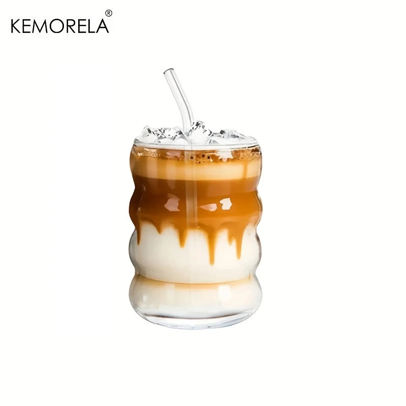 1/2PCS Of Wave Cups with Straws Suitable for Iced Coffee Juice Milk Four Seasons Drinking Water Cup Cute Caterpillar Cups