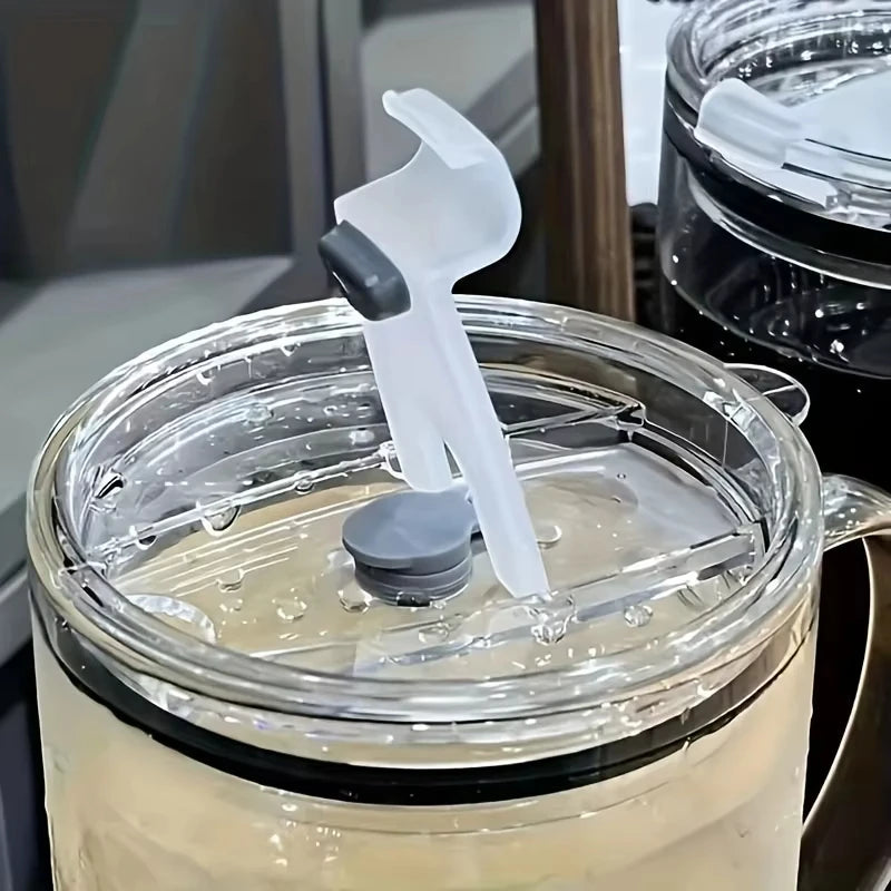 1L Large Capacity Glass Tumbler with Lid & Straw – Heavy-Duty Aesthetic Water Bottle