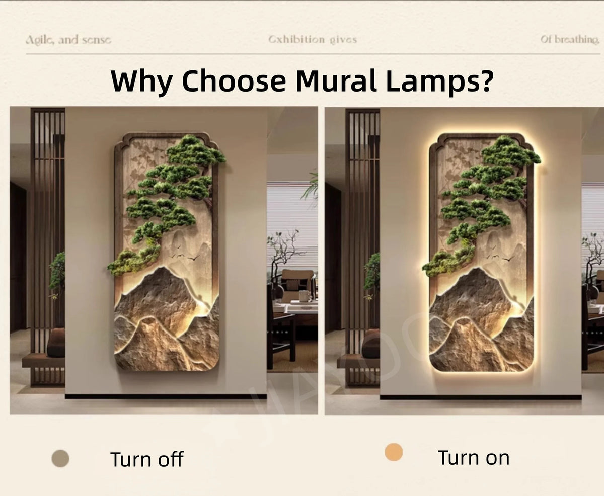 Neo-Chinese LED Mural Lamp For Corridor Foyer Living Room Entrance Bedroom Home Decoration Painting Background Wall Light Lustre