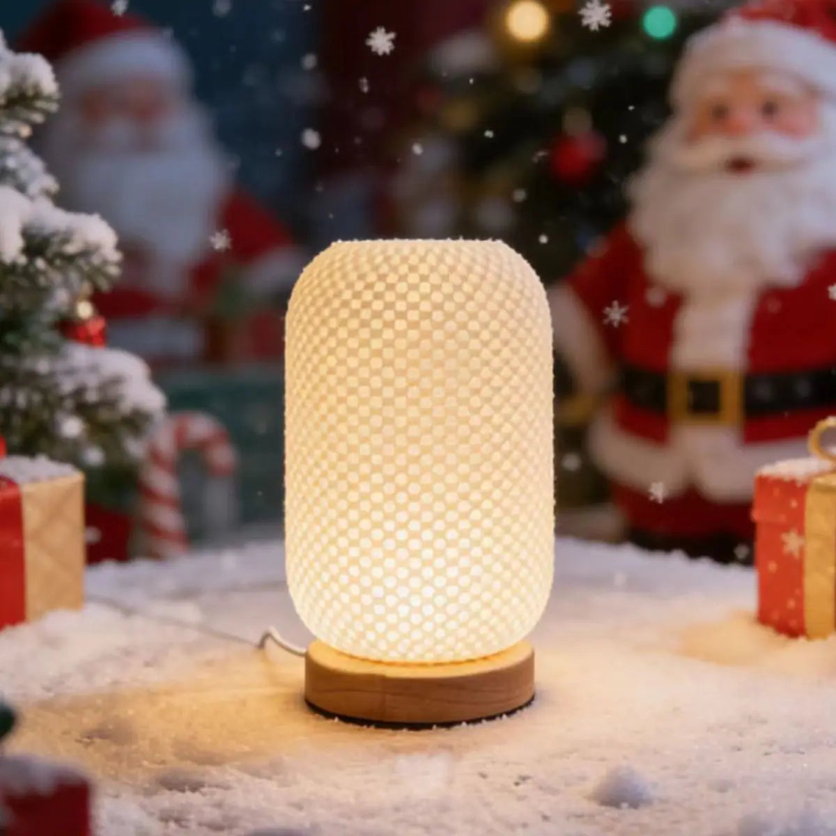 3D Printed Table Lamp USB Dimmable Twisted Texture Night