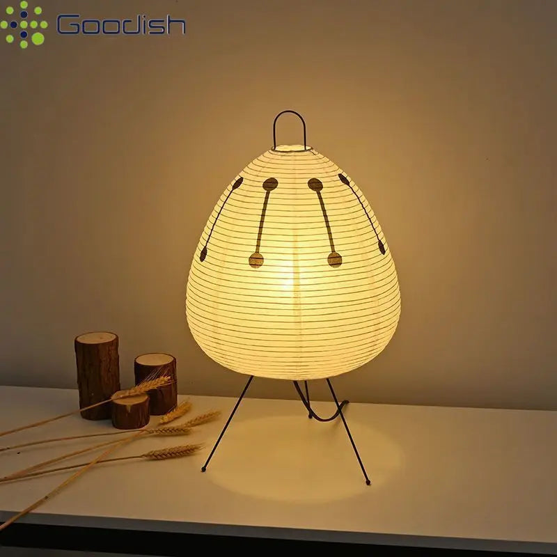 Modern Wabi-sabi Tripod Rice Paper LED Table Lamps