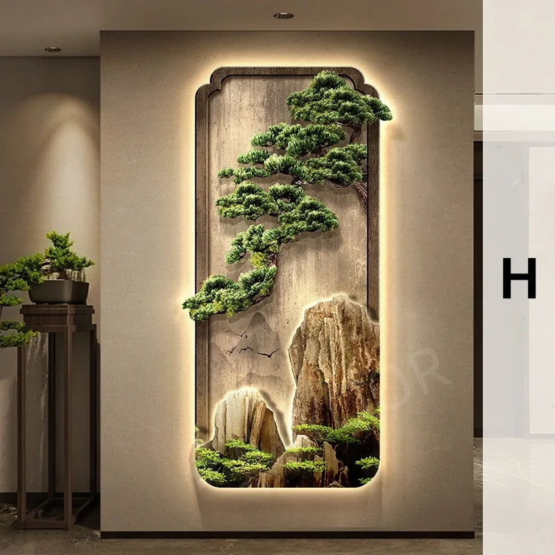 Neo-Chinese LED Mural Lamp For Corridor Foyer Living Room Entrance Bedroom Home Decoration Painting Background Wall Light Lustre
