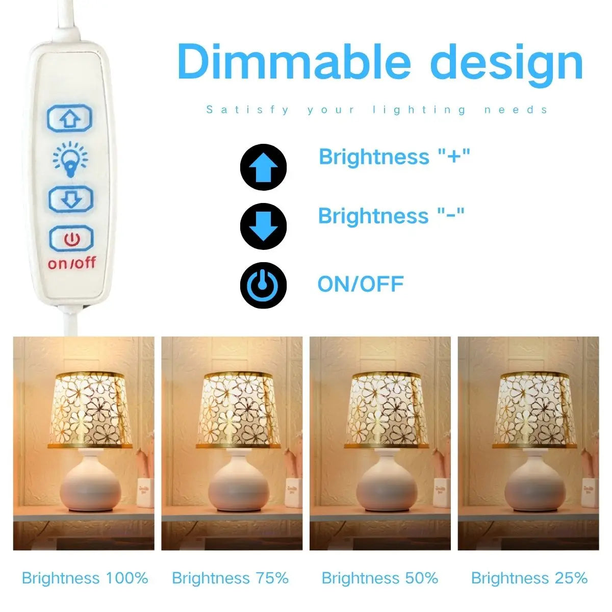 USB Modern Fabric Desk Lamp with Wire Control Switch, Warm Color Light, Bedroom Bedside Table Decoration Light, Bedside Lamp