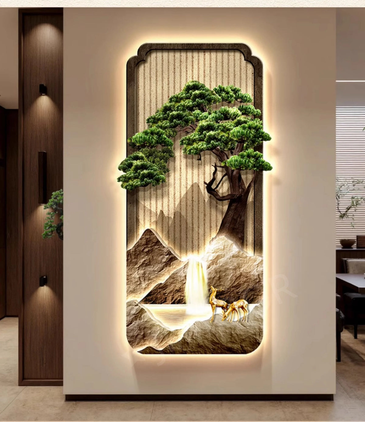 Neo-Chinese LED Mural Lamp For Corridor Foyer Living Room Entrance Bedroom Home Decoration Painting Background Wall Light Lustre