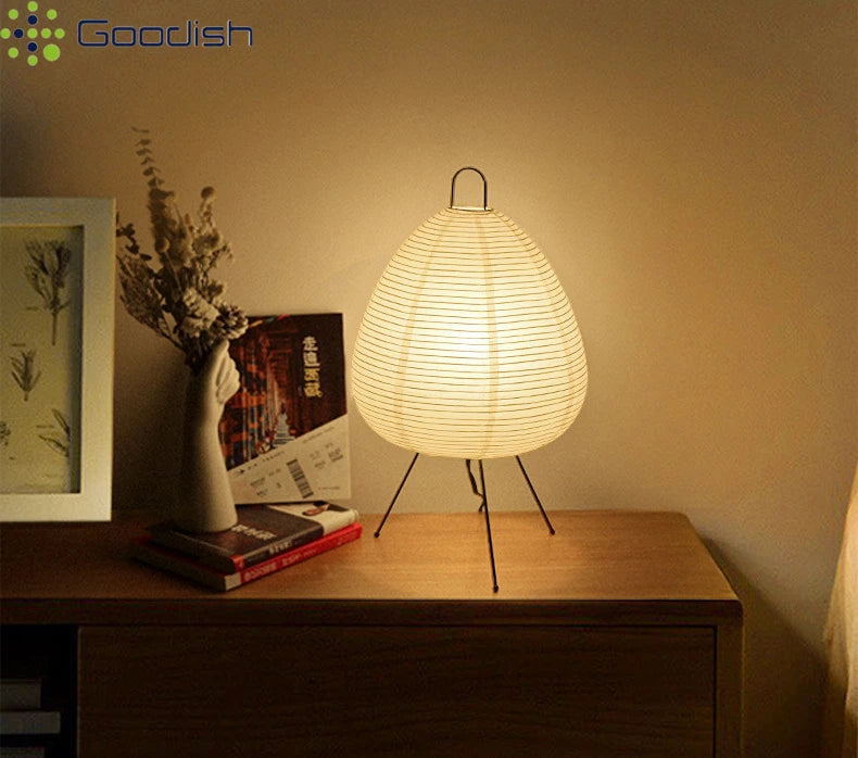 Modern Wabi-sabi Tripod Rice Paper LED Table Lamps