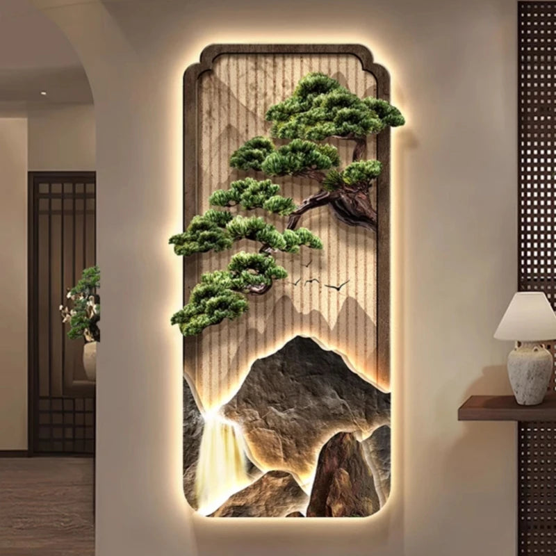 Neo-Chinese LED Mural Lamp For Corridor Foyer Living Room Entrance Bedroom Home Decoration Painting Background Wall Light Lustre
