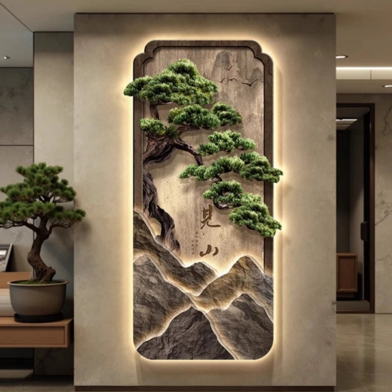 Neo-Chinese LED Mural Lamp For Corridor Foyer Living Room Entrance Bedroom Home Decoration Painting Background Wall Light Lustre