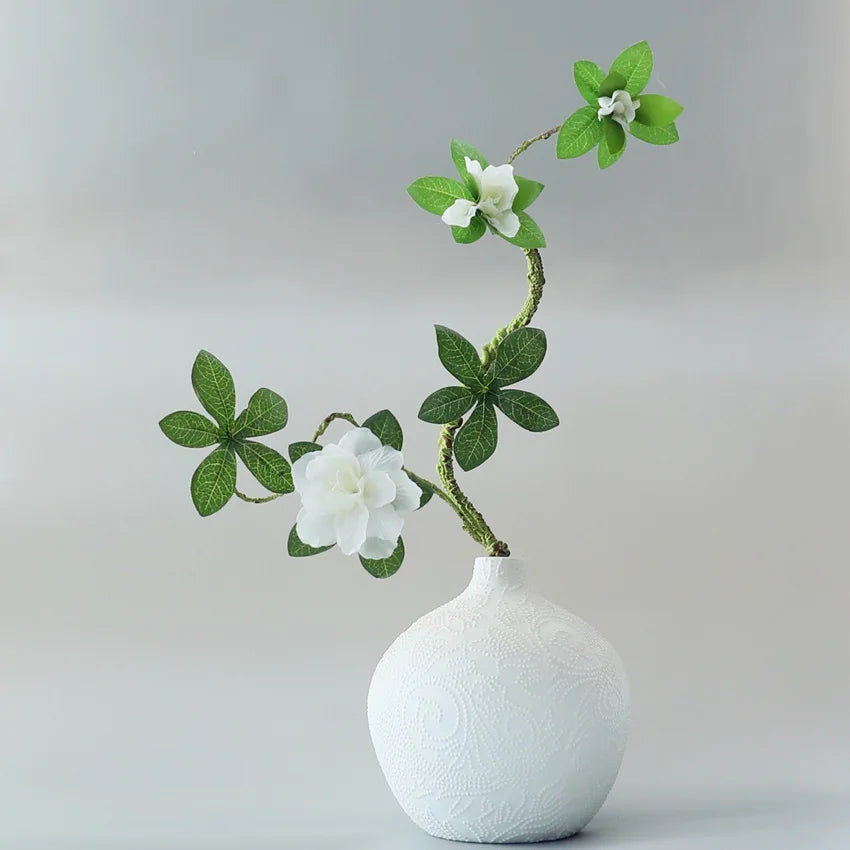 70CM3 Flowers Artificial Azalea Branch Silk White Wedding Flower Indoor Art Flower Arrangement Material Office Home Decor Plants