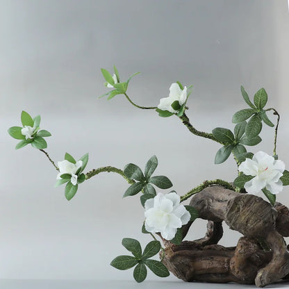 70CM3 Flowers Artificial Azalea Branch Silk White Wedding Flower Indoor Art Flower Arrangement Material Office Home Decor Plants