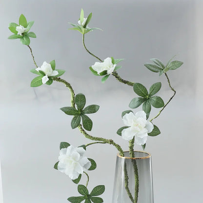70CM3 Flowers Artificial Azalea Branch Silk White Wedding Flower Indoor Art Flower Arrangement Material Office Home Decor Plants