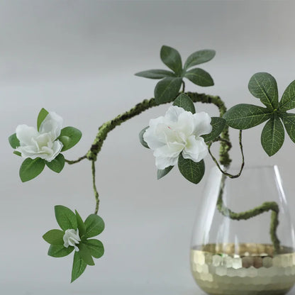 70CM3 Flowers Artificial Azalea Branch Silk White Wedding Flower Indoor Art Flower Arrangement Material Office Home Decor Plants