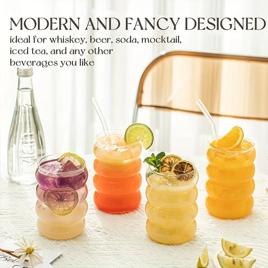 1/2PCS Of Wave Cups with Straws Suitable for Iced Coffee Juice Milk Four Seasons Drinking Water Cup Cute Caterpillar Cups