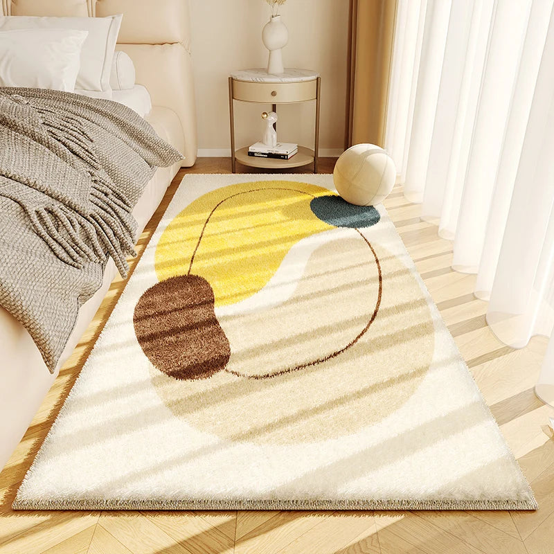 Minimalist Style Bedroom Decor Line Carpet Thick Plush Carpets for Living Room Fluffy Soft Bedside Floor Mat Washable Lounge Rug