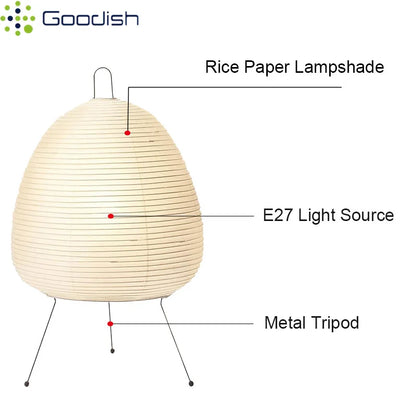 Modern Wabi-sabi Tripod Rice Paper LED Table Lamps