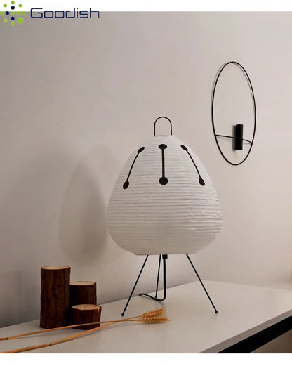 Modern Wabi-sabi Tripod Rice Paper LED Table Lamps