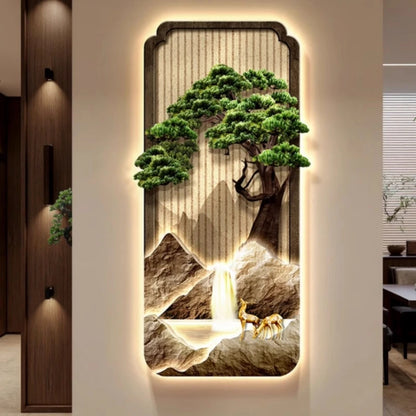 Neo-Chinese LED Mural Lamp For Corridor Foyer Living Room Entrance Bedroom Home Decoration Painting Background Wall Light Lustre
