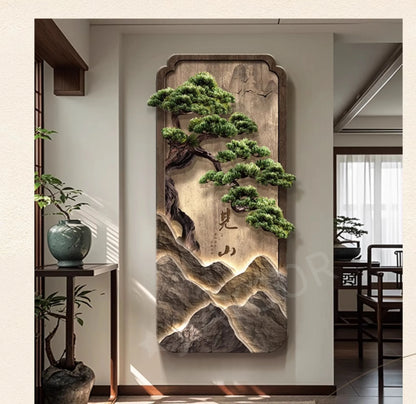 Neo-Chinese LED Mural Lamp For Corridor Foyer Living Room Entrance Bedroom Home Decoration Painting Background Wall Light Lustre
