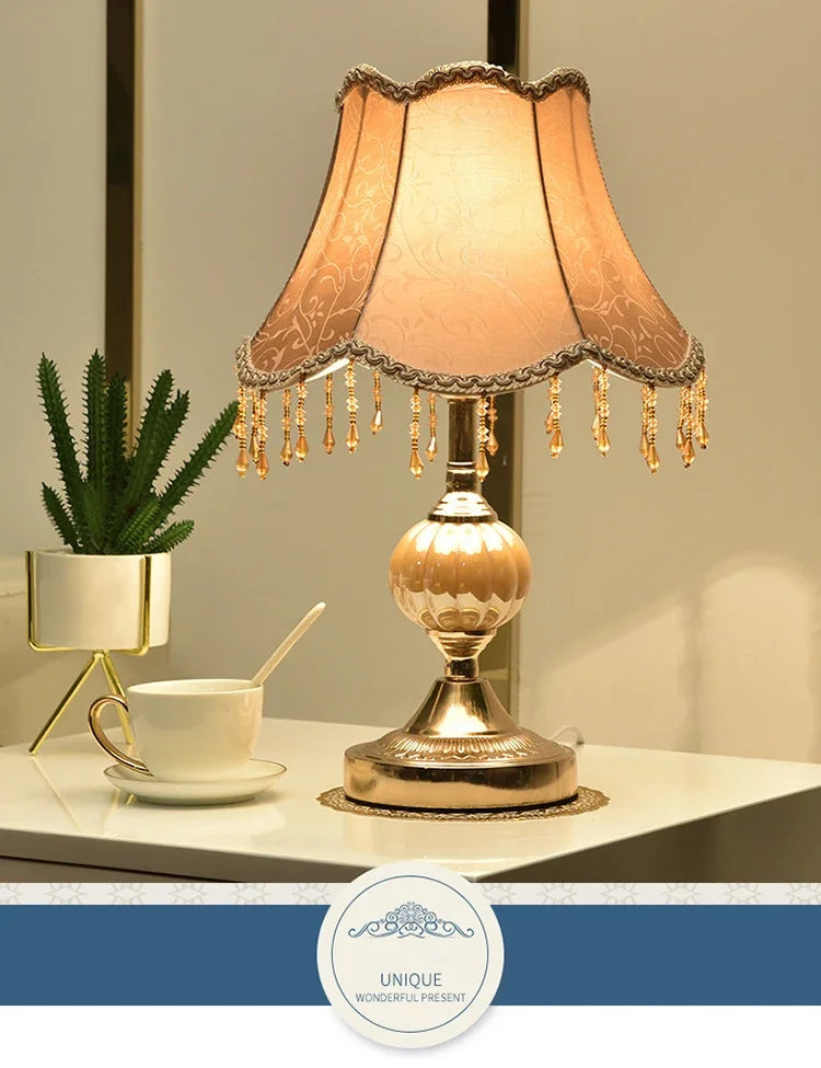 European Style Table Lamp Bedroom Bedside Lamp Touch Simple Modern Romantic Creative Retro Home Bedside Table Lamps Decor Light