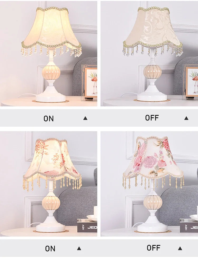 European Style Table Lamp Bedroom Bedside Lamp Touch Simple Modern Romantic Creative Retro Home Bedside Table Lamps Decor Light