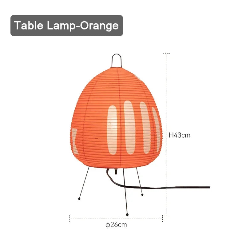 Modern Wabi-sabi Tripod Rice Paper LED Table Lamps