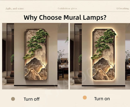 Neo-Chinese LED Mural Lamp For Corridor Foyer Living Room Entrance Bedroom Home Decoration Painting Background Wall Light Lustre
