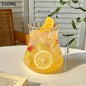 Transparent Coffee Cup, Japanese Style Glass Cup, Layered Cocktail Dessert Display Cup, Breakfast Milk Cup, 300ml Cold Drink Cup