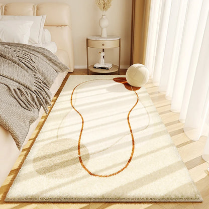Minimalist Style Bedroom Decor Line Carpet Thick Plush Carpets for Living Room Fluffy Soft Bedside Floor Mat Washable Lounge Rug
