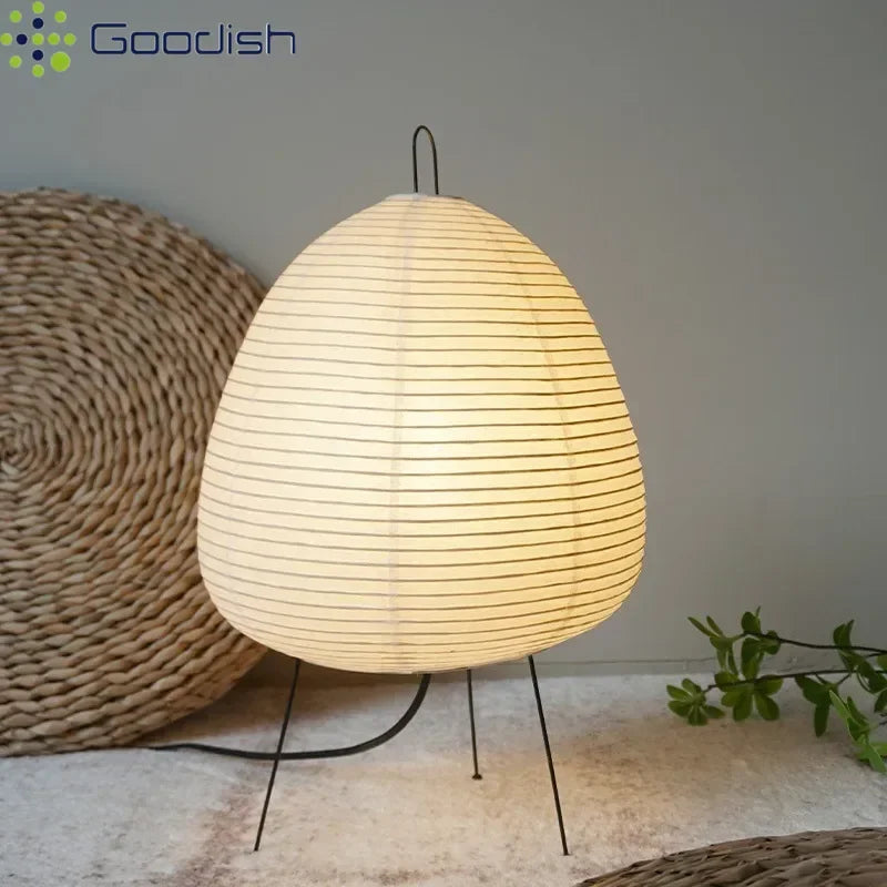 Modern Wabi-sabi Tripod Rice Paper LED Table Lamps