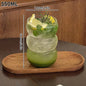 Transparent Coffee Cup, Japanese Style Glass Cup, Layered Cocktail Dessert Display Cup, Breakfast Milk Cup, 300ml Cold Drink Cup