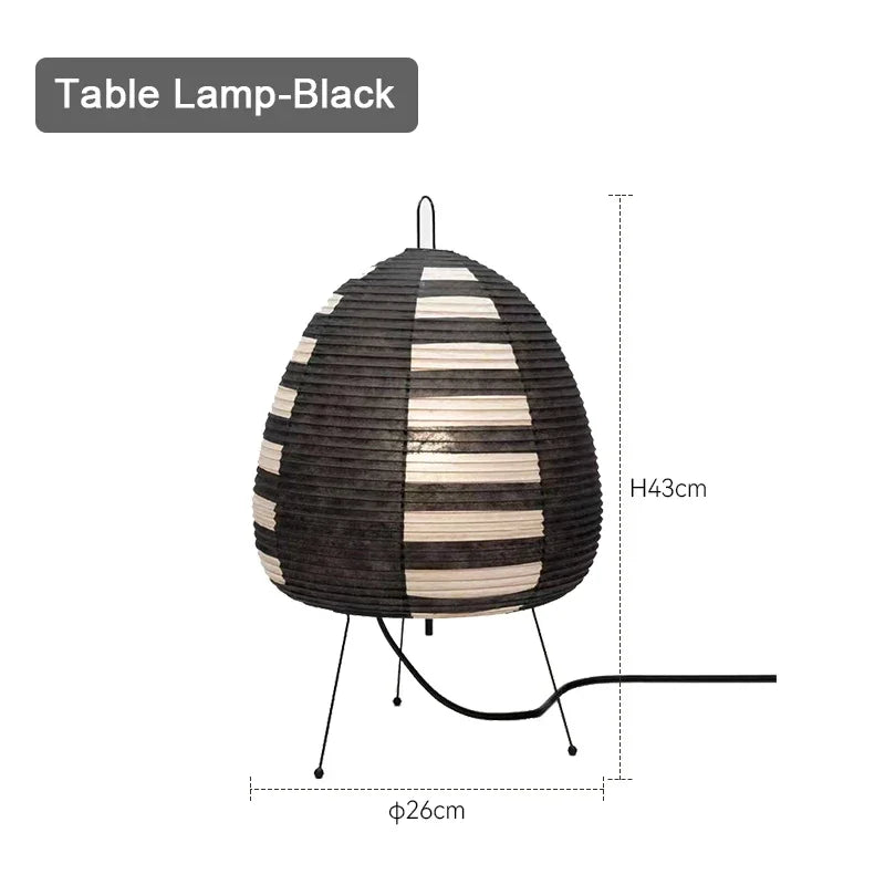 Modern Wabi-sabi Tripod Rice Paper LED Table Lamps