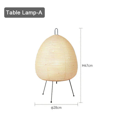 Modern Wabi-sabi Tripod Rice Paper LED Table Lamps