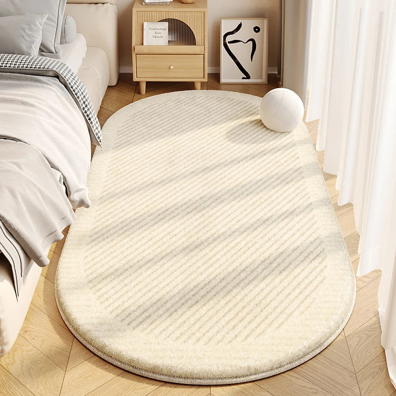 Minimalist Style Bedroom Decor Line Carpet Thick Plush Carpets for Living Room Fluffy Soft Bedside Floor Mat Washable Lounge Rug
