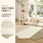 French Cream Style Carpets for Living Room Irregular Shape Bedroom Decor Line Carpet Fluffy Soft Plush Rug Thick Washable Mat
