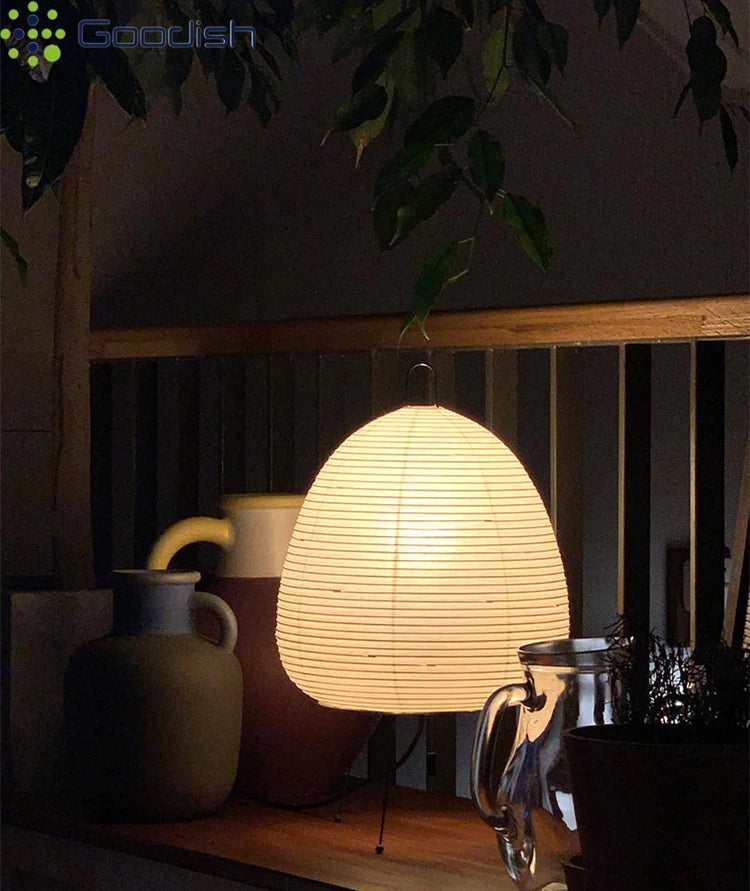 Modern Wabi-sabi Tripod Rice Paper LED Table Lamps