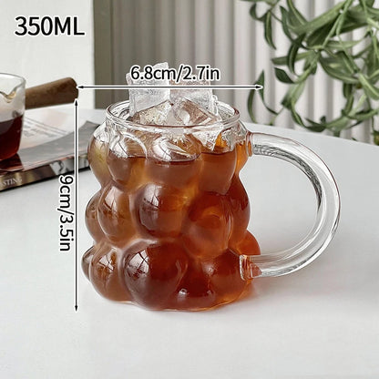 Transparent Coffee Cup, Japanese Style Glass Cup, Layered Cocktail Dessert Display Cup, Breakfast Milk Cup, 300ml Cold Drink Cup
