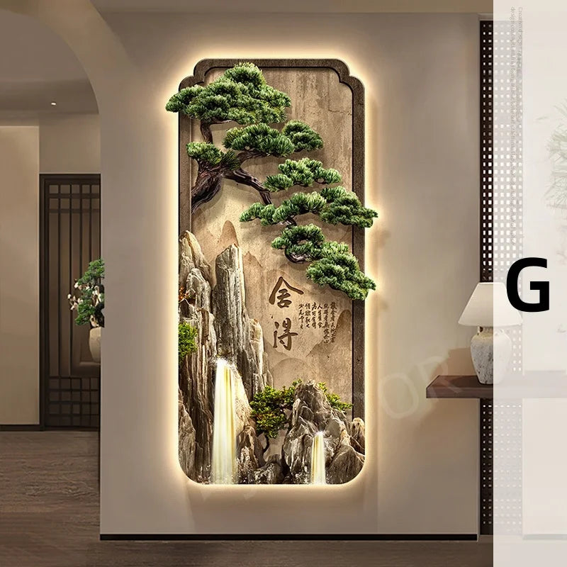 Neo-Chinese LED Mural Lamp For Corridor Foyer Living Room Entrance Bedroom Home Decoration Painting Background Wall Light Lustre