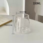 Transparent Coffee Cup, Japanese Style Glass Cup, Layered Cocktail Dessert Display Cup, Breakfast Milk Cup, 300ml Cold Drink Cup