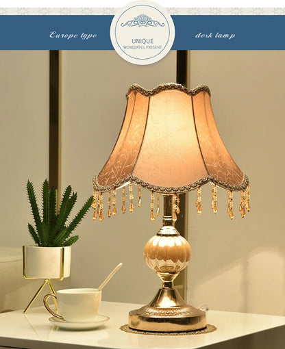 European Style Table Lamp Bedroom Bedside Lamp Touch Simple Modern Romantic Creative Retro Home Bedside Table Lamps Decor Light