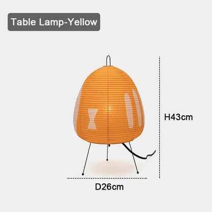 Modern Wabi-sabi Tripod Rice Paper LED Table Lamps