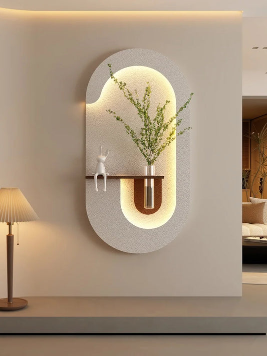 Modern Living Room Entrance Decoration Painting Cream Colored Hydroponic Green Plants Dining Room Lde Wall Lamp Hanging Painting