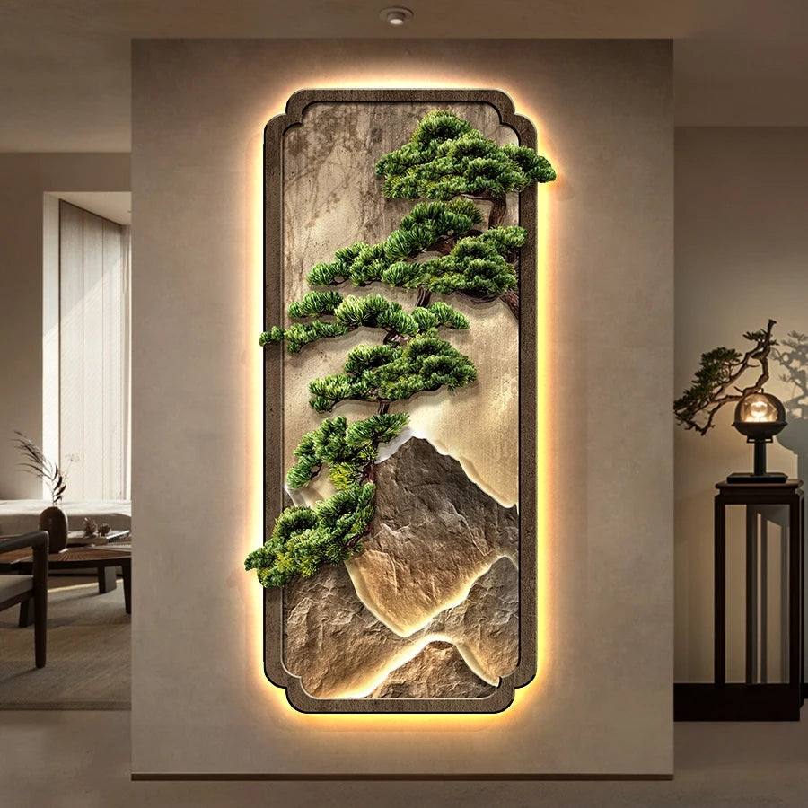 Neo-Chinese LED Mural Lamp For Corridor Foyer Living Room Entrance Bedroom Home Decoration Painting Background Wall Light Lustre