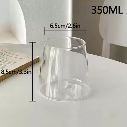 Transparent Coffee Cup, Japanese Style Glass Cup, Layered Cocktail Dessert Display Cup, Breakfast Milk Cup, 300ml Cold Drink Cup
