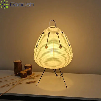 Modern Wabi-sabi Tripod Rice Paper LED Table Lamps