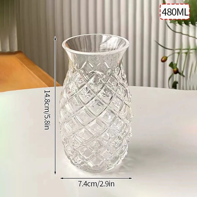 Transparent Coffee Cup, Japanese Style Glass Cup, Layered Cocktail Dessert Display Cup, Breakfast Milk Cup, 300ml Cold Drink Cup