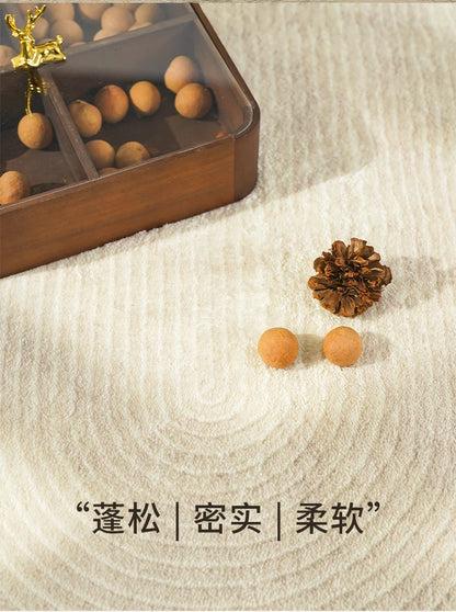French Cream Style Carpets for Living Room Irregular Shape Bedroom Decor Line Carpet Fluffy Soft Plush Rug Thick Washable Mat