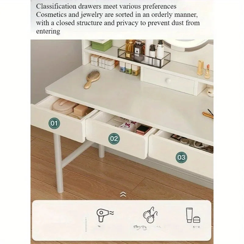 Dresser Bedroom Simple Modern Small Apartment Makeup Table Makeup Table Dressing Table Small 2025 Light Luxury New