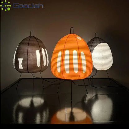 Modern Wabi-sabi Tripod Rice Paper LED Table Lamps