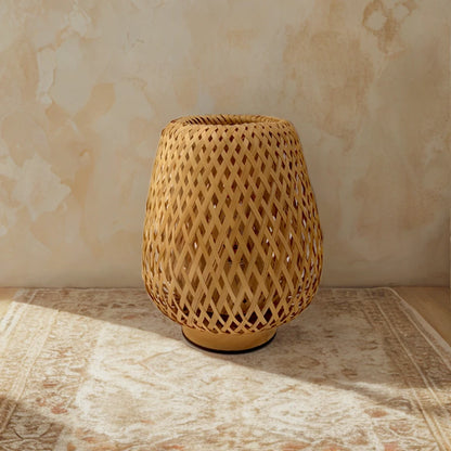 Small Bamboo-Woven Lamp Handmade