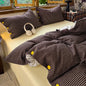 Japanese Simple Style 100% Washed Cotton Duvet Cover Set with Button Closure Durable Soft Bedding Set Bed Sheet Set Bed Linen