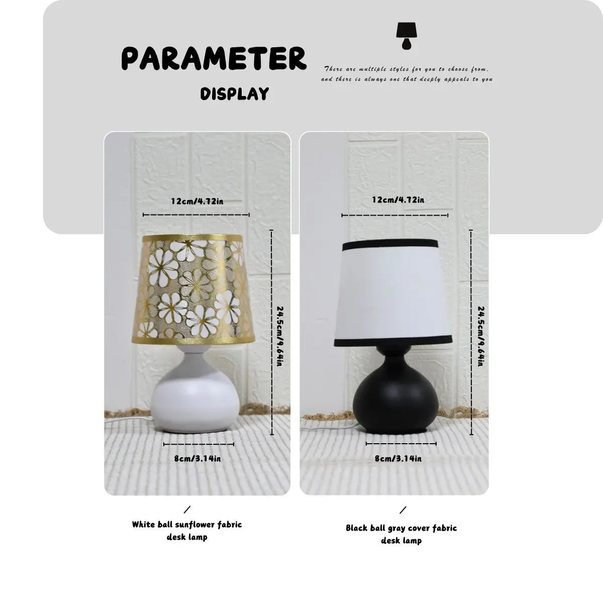 USB Modern Fabric Desk Lamp with Wire Control Switch, Warm Color Light, Bedroom Bedside Table Decoration Light, Bedside Lamp